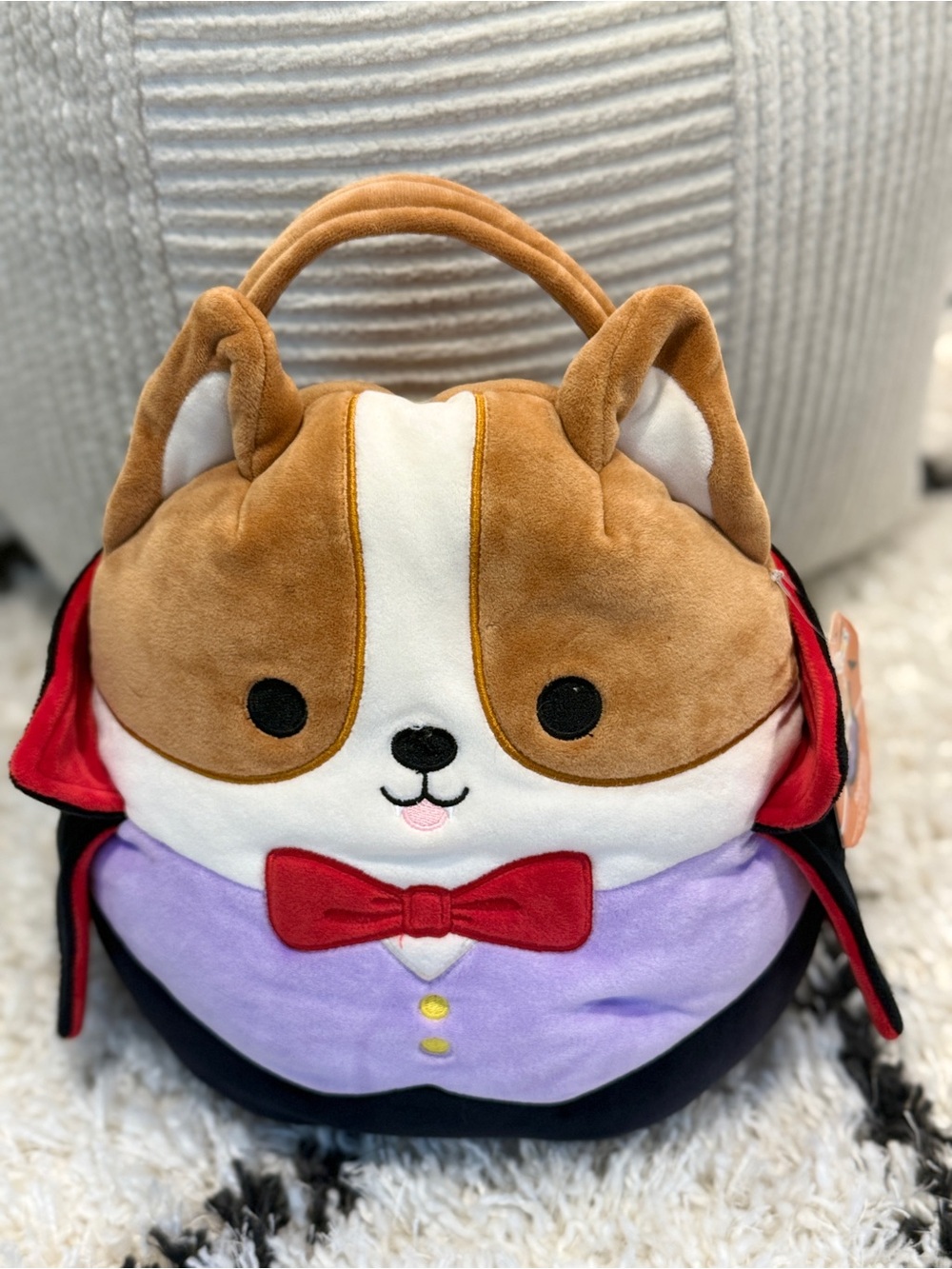 Squishmallows Reginald Vampire Corgi Halloween Treat Pail Plush Bucket NWT - Picture 3 of 9